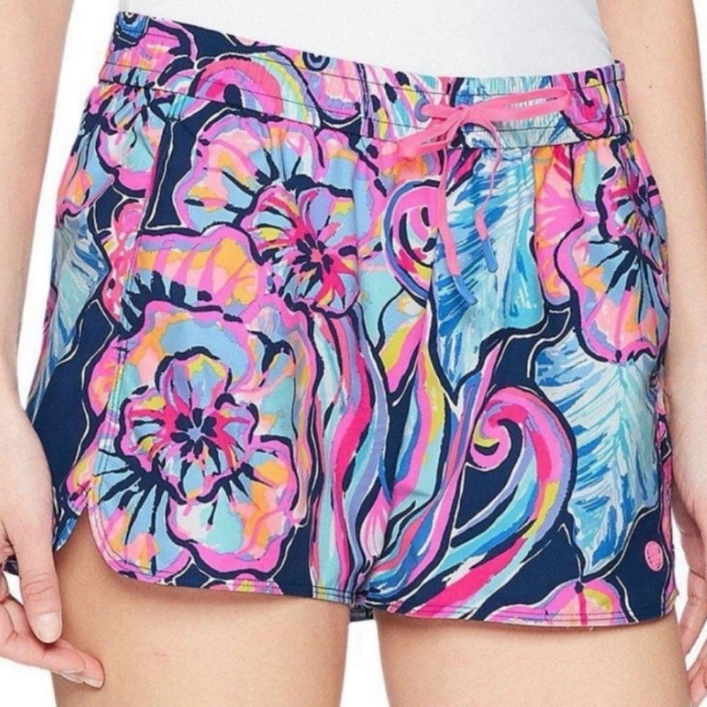 Lilly Pulitzer Run Around Nauti Navy Boho Bateau Shorts Size Small